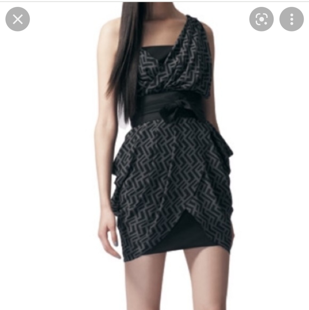 Alexander McQueen for Target dress‎ chiffon silk Chevron print dress size 3 y2k